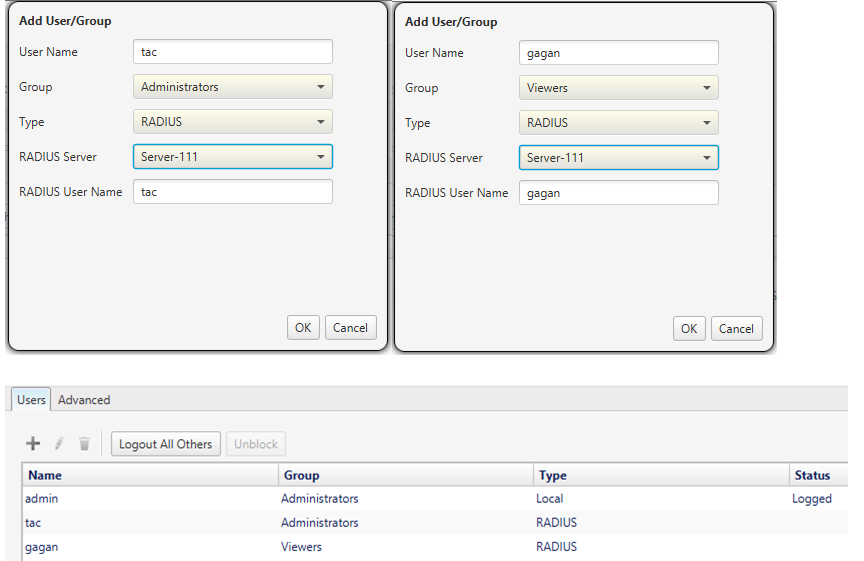 How to configure AppWall management with Radius authentication